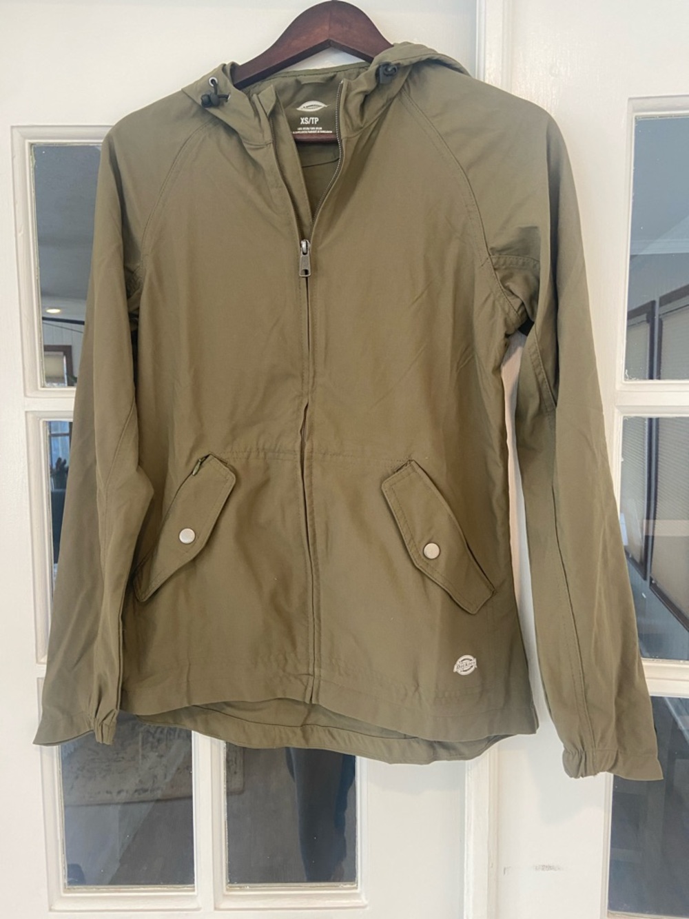 Dickies Olive Women's Performance Hooded Rain Jacket